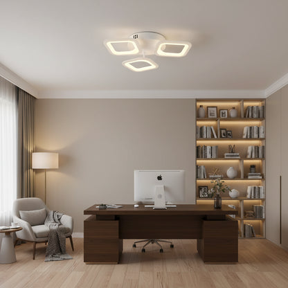 Lampadario LED ERIKA 20W, 3 Quadrati, Luce Neutra 4000k, Bianco, Lampadari LED Applicati in Metallo e Acrilico Titolo predefinito Alessandro Design