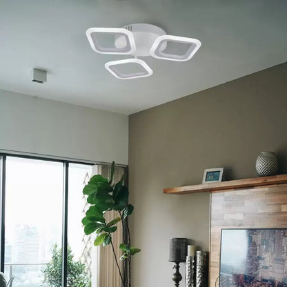 Lampadario LED ERIKA 20W, 3 Quadrati, Luce Neutra 4000k, Bianco, Lampadari LED Applicati in Metallo e Acrilico Titolo predefinito Alessandro Design