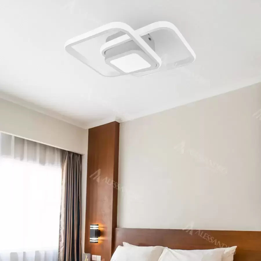 Lampadario LED DUOFORM 21W, 3 Quadrati, Luce Fredda/Calda/Neutra, Lampadari LED Applicati Bianchi Titolo predefinito Alessandro Design