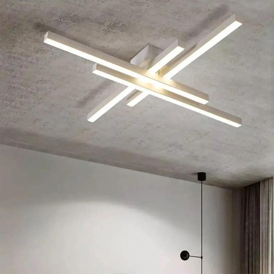 Lampadario a LED con telecomando MORA 80W, 4 Elementi, Lineare, Luce Fredda/Calda/Neutra, Dimmerabile, Lampadario a LED Bianco con telecomando Titolo predefinito Alessandro Design