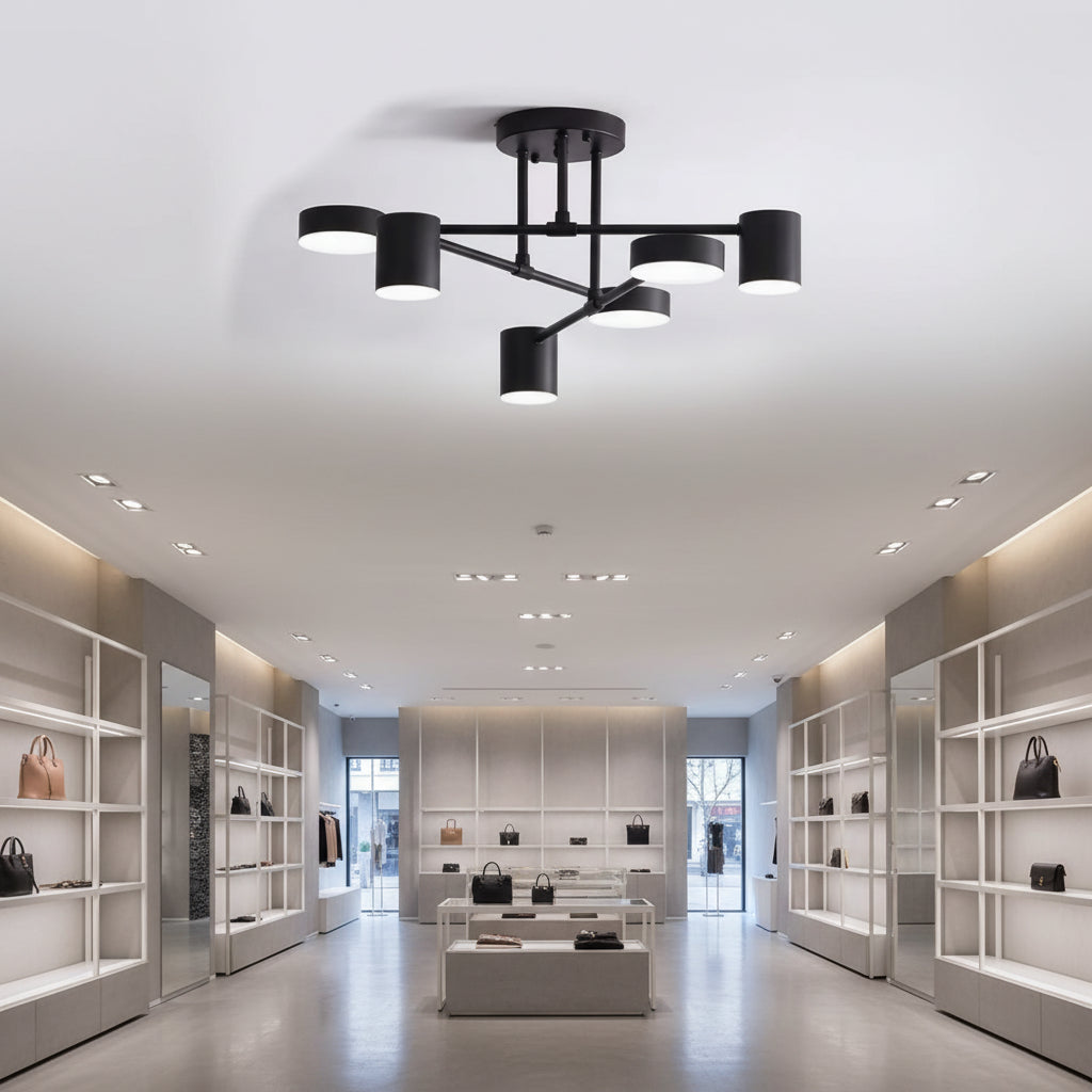 Lampadario LED GALIOS 26W, 6 Elementi, Luce Fredda/Calda/Neutra, Lampadari LED Applicati Nero Titolo predefinito Alessandro Design