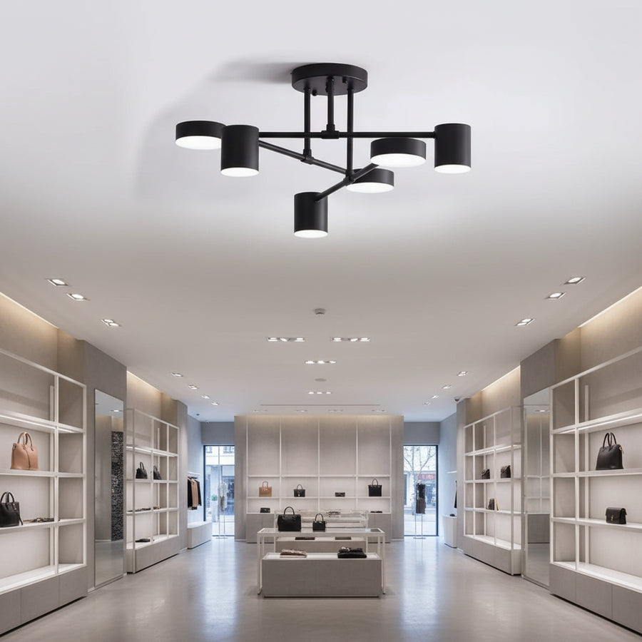 Lampadario LED GALIOS 26W, 6 Elementi, Luce Fredda/Calda/Neutra, Lampadari LED Applicati Nero Titolo predefinito Alessandro Design