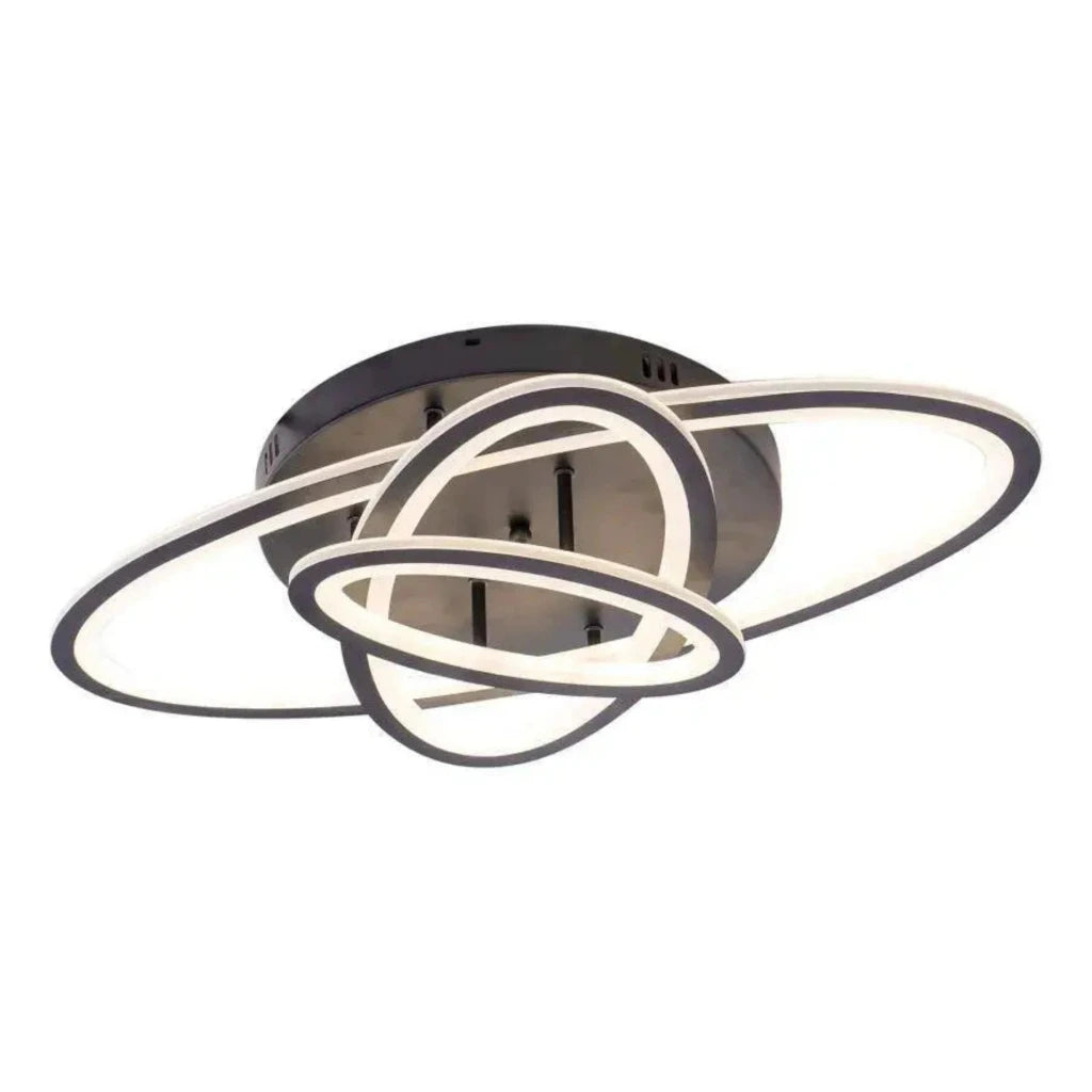 Lustra LED cu telecomanda TIANA 78W, 3 Elipse, lumina Rece/Calda/Neutra, Dimabila, Negru Lustre LED cu Telecomanda Default Title Alessandro Design