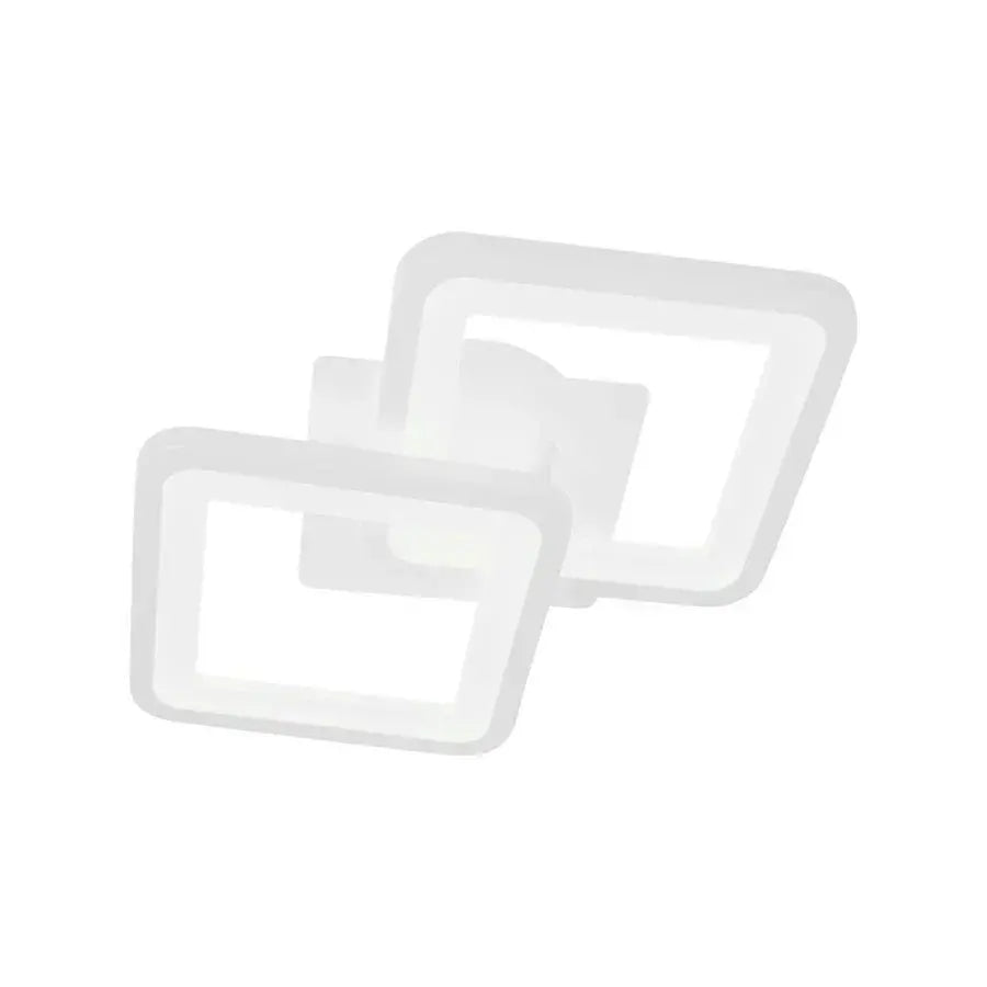 Plafoniera LED GIANI 26W, 2 Quadrati, luce Fredda/Calda/Neutra, Bianco