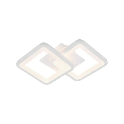 Plafoniera LED GIANI 26W, 2 Quadrati, luce Fredda/Calda/Neutra, Bianco
