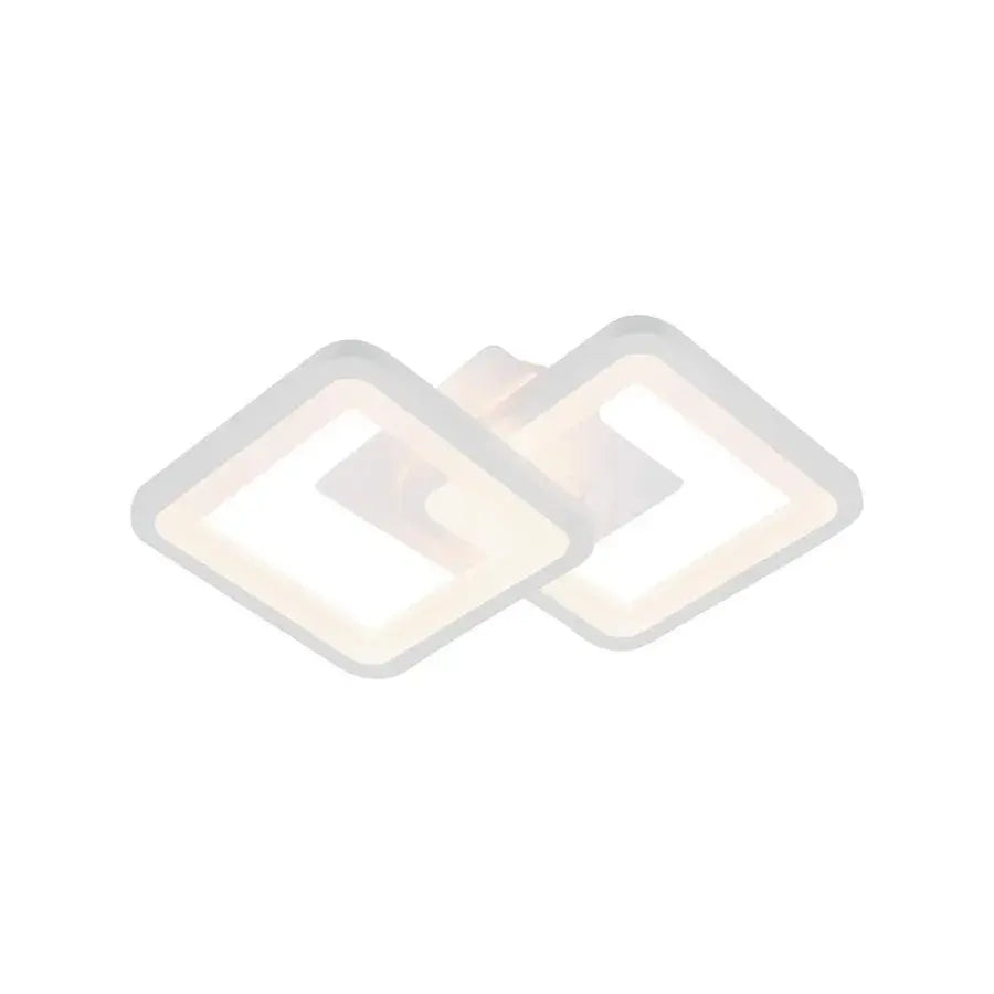 Plafoniera LED GIANI 26W, 2 Quadrati, luce Fredda/Calda/Neutra, Bianco