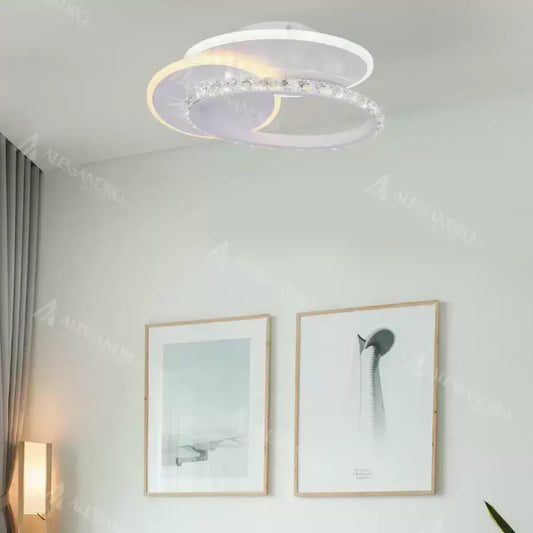 Plafoniera LED con cristallo HOLLANCE 24W, 3 Elementi, Luce Fredda/Calda/Neutra, Bianco