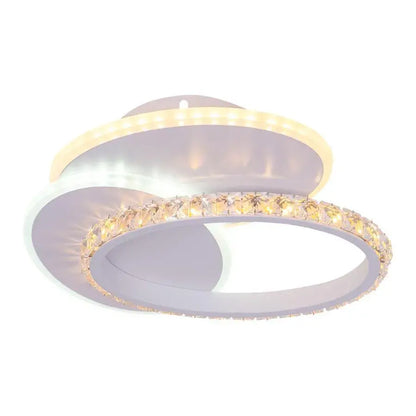 Plafoniera LED cu cristal HOLLANCE 24W, 3 Elemente, lumina Rece/Calda/Neutra, Alb