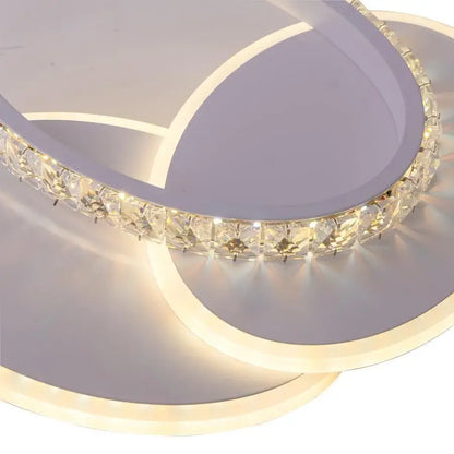 Plafoniera LED cu cristal HOLLANCE 24W, 3 Elemente, lumina Rece/Calda/Neutra, Alb