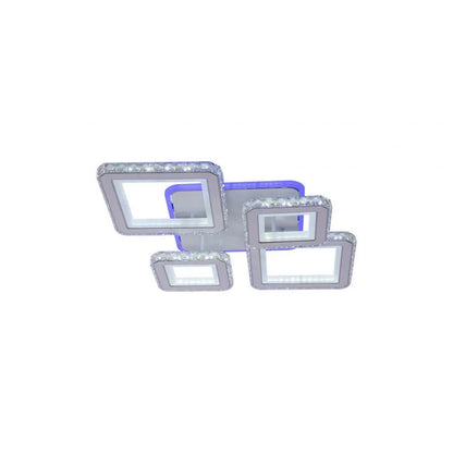 Lustra LED cu telecomanda si cristal QUADRIS RGB, 96W, 4 Patrate, lumina Rece/Calda/Neutra, Dimabila, Alb Lustre LED cu Telecomanda Default Title Alessandro Design