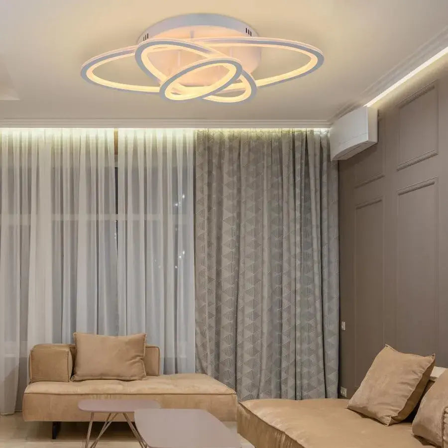 Lampadario a LED con telecomando TIANA 78W, 3 Ellipse, Luce Fredda/Calda/Neutra, Dimmerabile, Lampadario a LED Bianco con telecomando Titolo predefinito Alessandro Design