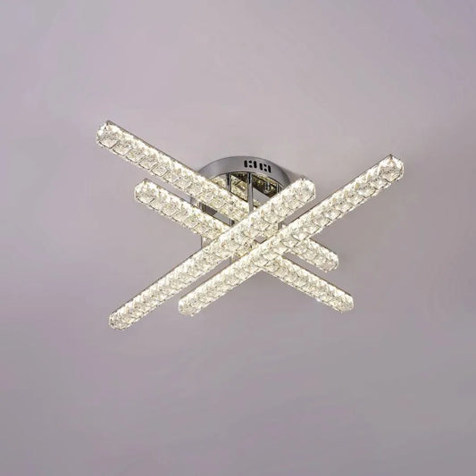 Lampadario LED con telecomando e cristallo GRACIANA 112W, Lineare, Luce Fredda/Calda/Neutra, Dimmerabile, Lampadari LED in Cristallo Cromo Lucido Titolo predefinito Alessandro Design