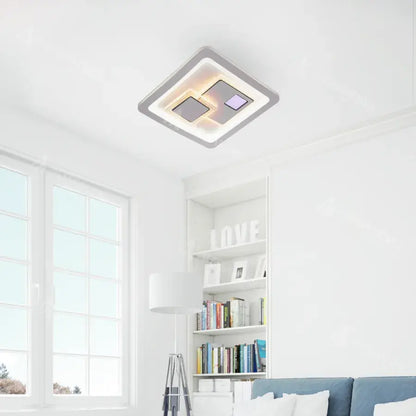 Lampadario LED KEREN 33W, Quadrato, Luce Fredda/Calda/Neutra 3000K/4000K/6000K, Bianco, Metallo e Acrilico Lampadari LED Titolo predefinito Alessandro Design