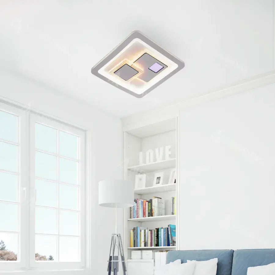 Lampadario LED KEREN 33W, Quadrato, Luce Fredda/Calda/Neutra 3000K/4000K/6000K, Bianco, Metallo e Acrilico Lampadari LED Titolo predefinito Alessandro Design