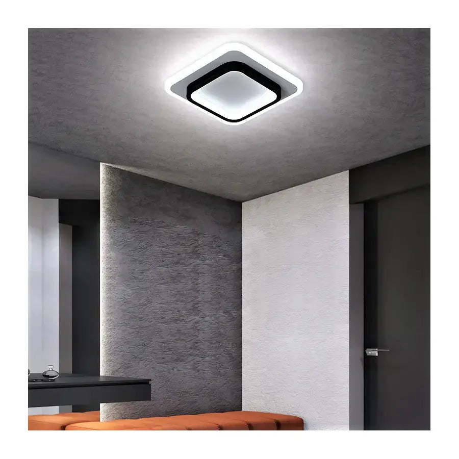 Plafoniera LED KHAI 20W, luce Fredda/Calda/Neutra, Bianco Nero