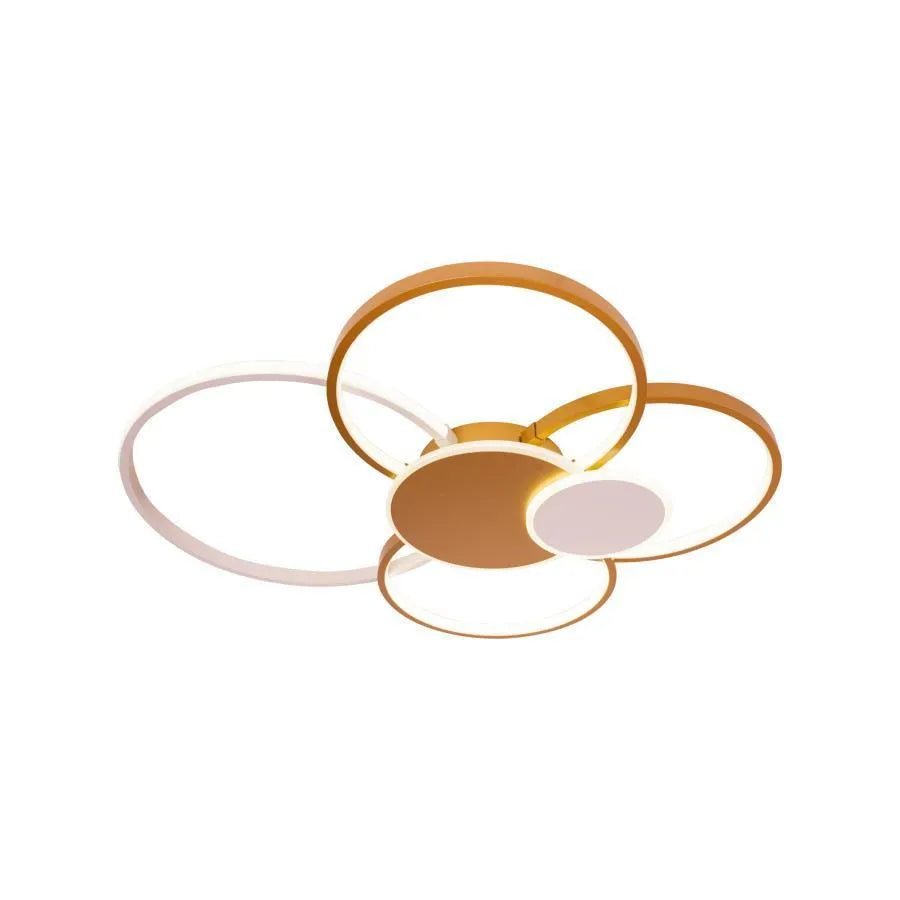 Lampadario LED con telecomando KILLIAN 74W, 6 Cerchi, Luce Fredda/Calda/Neutra, Dimmerabile, Lampadari LED Bianco Oro con Telecomando Titolo predefinito Alessandro Design