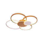 Lampadario LED con telecomando KILLIAN 74W, 6 Cerchi, Luce Fredda/Calda/Neutra, Dimmerabile, Lampadari LED Bianco Oro con Telecomando Titolo predefinito Alessandro Design