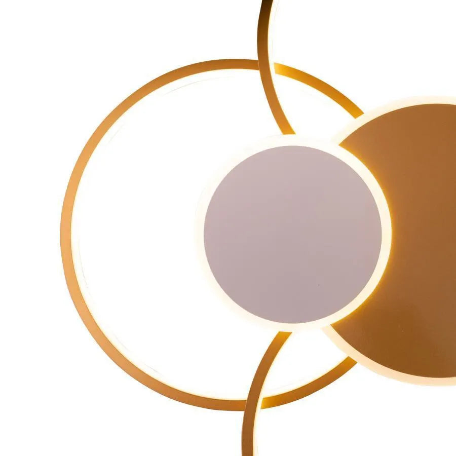 Lampadario LED con telecomando KILLIAN 74W, 6 Cerchi, Luce Fredda/Calda/Neutra, Dimmerabile, Lampadari LED Bianco Oro con Telecomando Titolo predefinito Alessandro Design