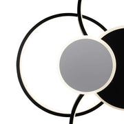Lampadario LED con Telecomando, KILLIAN, 74W, 6 Cerchi, Luce Fredda/Calda/Neutra 3000K/4000K/6000K, Dimmerabile, Bianco e Nero, Lampadari LED in Metallo e Acrilico con Telecomando Titolo predefinito Alessandro Design