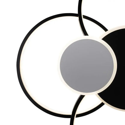 Lampadario LED con Telecomando, KILLIAN, 74W, 6 Cerchi, Luce Fredda/Calda/Neutra 3000K/4000K/6000K, Dimmerabile, Bianco e Nero, Lampadari LED in Metallo e Acrilico con Telecomando Titolo predefinito Alessandro Design