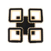 Lampadario LED con telecomando e cristallo LEILA RGB 69W, 4 Quadrati, Luce Fredda/Calda/Neutra, Dimmerabile, Nero Lampadari LED con Telecomando Titolo predefinito Alessandro Design