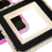 Lampadario LED con telecomando e cristallo LEILA RGB 69W, 4 Quadrati, Luce Fredda/Calda/Neutra, Dimmerabile, Nero Lampadari LED con Telecomando Titolo predefinito Alessandro Design