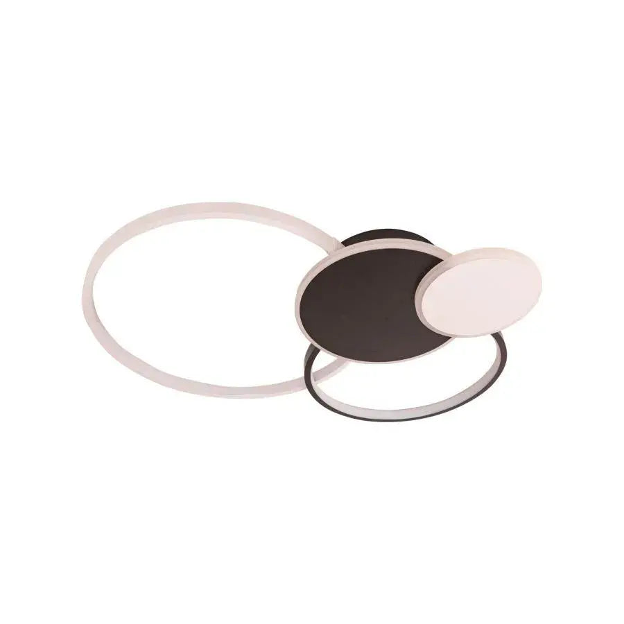 Lampadario LED con telecomando KILLIAN 80W, 4 Cerchi, Luce Fredda/Calda/Neutra, Dimmerabile, Lampadari LED Bianco Nero con Telecomando Titolo predefinito Alessandro Design
