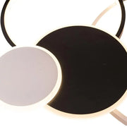 Lampadario LED con telecomando KILLIAN 80W, 4 Cerchi, Luce Fredda/Calda/Neutra, Dimmerabile, Lampadari LED Bianco Nero con Telecomando Titolo predefinito Alessandro Design