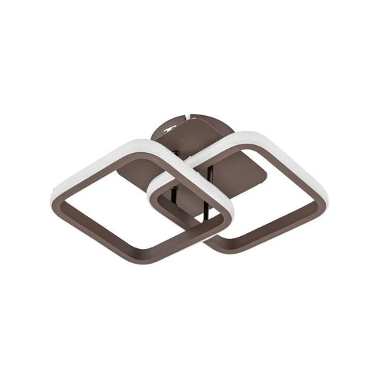 Lampadario LED LILIA 24W, 2 Quadrati, luce Fredda/Calda/Neutra, Marrone