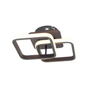 Lampadario LED LILIA 24W, 2 Quadrati, luce Fredda/Calda/Neutra, Marrone