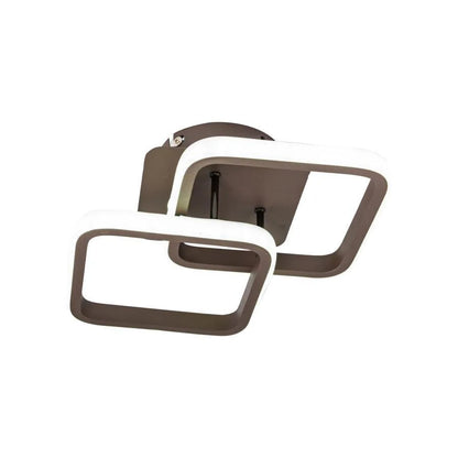 Lampadario LED LILIA 24W, 2 Quadrati, luce Fredda/Calda/Neutra, Marrone