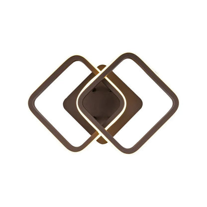 Lampadario LED LILIA 24W, 2 Quadrati, luce Fredda/Calda/Neutra, Marrone
