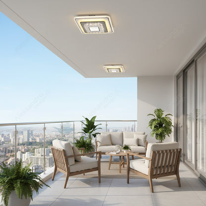 Lampadario LED in cristallo MITA 39W, 20x20cm, Quadrato, Luce Fredda/Calda/Neutra, Lampadari LED Bianchi Titolo predefinito Alessandro Design