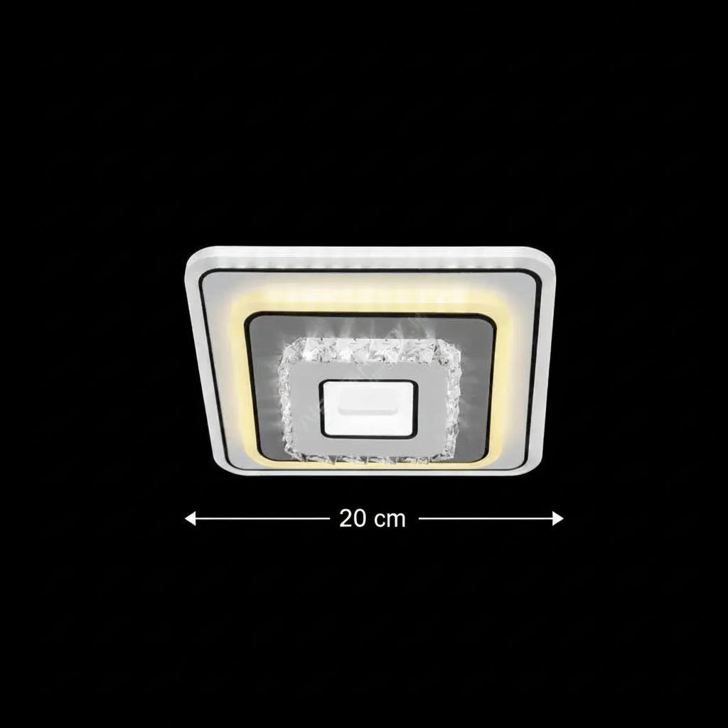 Lampadario LED in cristallo MITA 39W, 20x20cm, Quadrato, Luce Fredda/Calda/Neutra, Lampadari LED Bianchi Titolo predefinito Alessandro Design