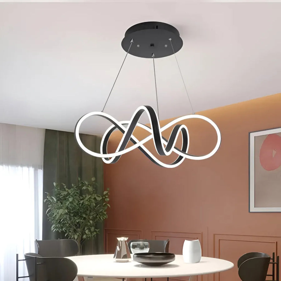 Lampadario LED a sospensione con telecomando INFINITY HALO 69W, Luce Fredda/Calda/Neutra, Dimmerabile, Nero, Altezza Regolabile Lampadari Moderni Titolo predefinito Alessandro Design