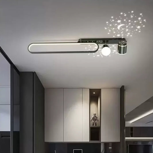 Lampadario LED MEISSUN 44W, Lineare, Luce Fredda/Calda/Neutra, Lampadario LED Nero Titolo predefinito Alessandro Design