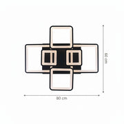 Lampadario LED con telecomando ELLA 120W, 6 Quadrati, Luce Fredda/Calda/Neutra, Dimmerabile, Nero, Metallo e Acrilico Lampadari LED con Telecomando Titolo predefinito Alessandro Design