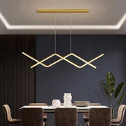 Lampadario LED a sospensione con telecomando NAOMI 72W, Lineare, Luce Fredda/Calda/Neutra, Dimmerabile, Oro Lucido, Altezza regolabile