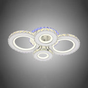 Lampadario LED con telecomando e cristallo MEILI ZAFINA RGB 136W, 4 Cerchi, Luce Fredda/Calda/Neutra, Dimmerabile, Lampadari LED Cristallo Bianco Titolo predefinito Alessandro Design