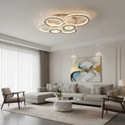 Lampadario LED con telecomando e cristallo NOVA ROTONDA RGB 145W, 6 Cerchi, Luce Fredda/Calda/Neutra, Dimmerabile, Lampadari LED Cristallo Bianco Titolo predefinito Alessandro Design