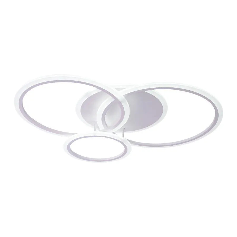 Lampadario a LED con telecomando LUCY 69W, 4 Cerchi, Luce Fredda/Calda/Neutra, Dimmerabile, Lampadario a LED con telecomando Bianco Titolo predefinito Alessandro Design