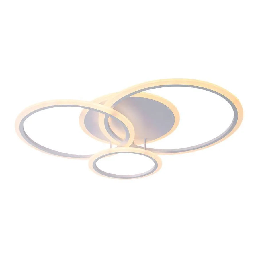 Lampadario a LED con telecomando LUCY 69W, 4 Cerchi, Luce Fredda/Calda/Neutra, Dimmerabile, Lampadario a LED con telecomando Bianco Titolo predefinito Alessandro Design