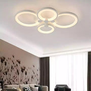Lampadario a LED con telecomando ALANI 52W, 4 Cerchi, Luce Fredda/Calda/Neutra, Dimmerabile, Lampadario a LED Bianco con telecomando Titolo predefinito Alessandro Design