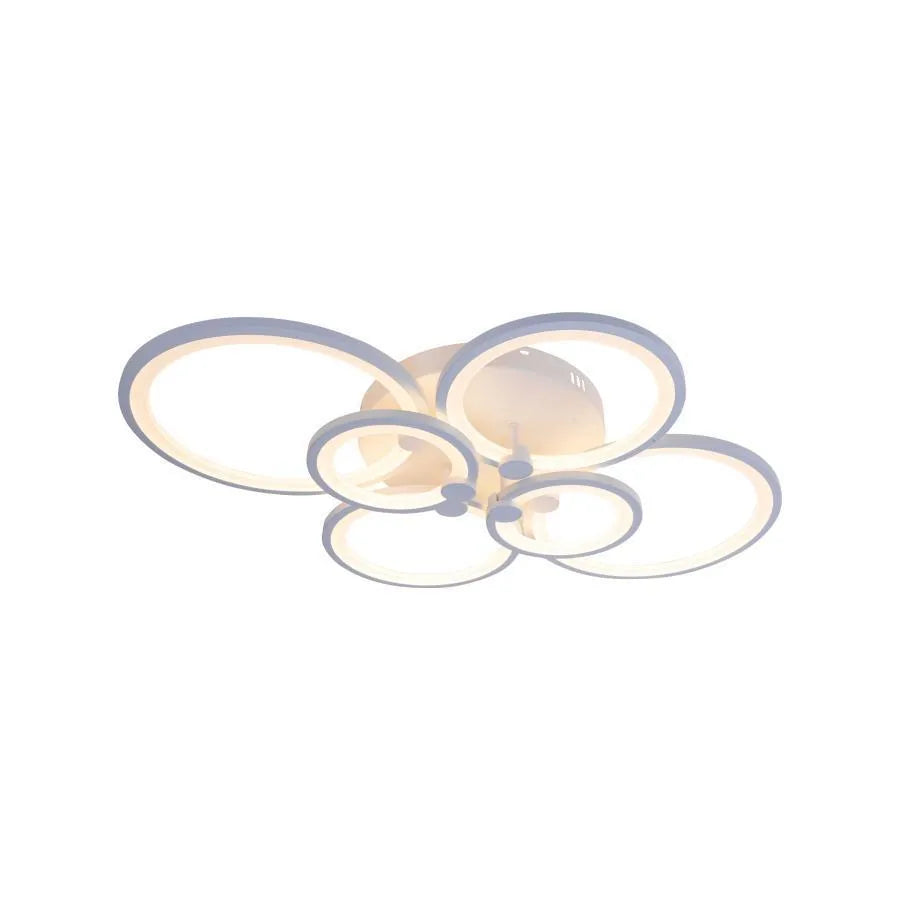 Lustra LED cu telecomanda ALANI 168W, 6 Cercuri, lumina Rece/Calda/Neutra, Dimabila, Alb Lustre LED cu Telecomanda Default Title Alessandro Design