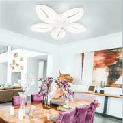 Lustra LED cu telecomanda ORCHID 66W, 5 Petale, lumina Rece/Calda/Neutra, Dimabila, Alb Lustre LED cu Telecomanda Default Title Alessandro Design
