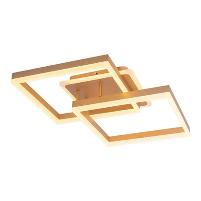 Lampadario LED con telecomando ARWEN 142W, 2 Quadrati, Luce Fredda/Calda/Neutra, Dimmerabile, Oro Lampadari LED con Telecomando Titolo predefinito Alessandro Design