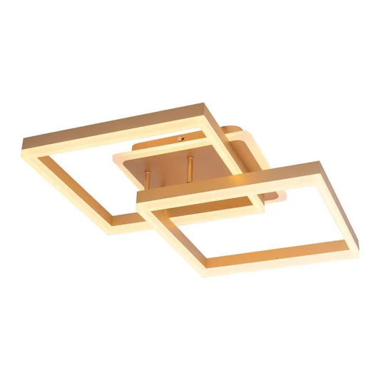 Lampadario LED con telecomando ARWEN 142W, 2 Quadrati, Luce Fredda/Calda/Neutra, Dimmerabile, Oro Lampadari LED con Telecomando Titolo predefinito Alessandro Design