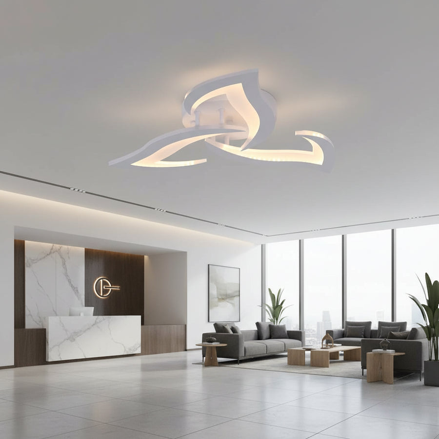 Lampadario a LED con telecomando LOTUS 32W, 3 Petali, Luce Fredda/Calda/Neutra, Dimmerabile, Lampadario a LED Bianco con telecomando Titolo predefinito Alessandro Design