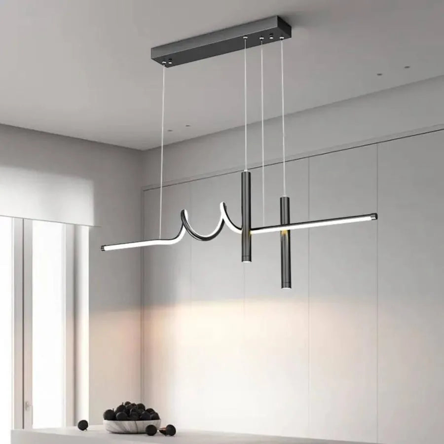 Lampadario LED a sospensione con telecomando DANNA 36W, Luce Fredda/Calda/Neutra, Dimmerabile, Nero, Lampadari LED con Telecomando Titolo predefinito Alessandro Design