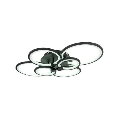 Lampadario LED con telecomando ALANI 152W, 6 Cerchi, Luce Fredda/Calda/Neutra, Dimmerabile, Nero Lampadari LED con Telecomando Titolo predefinito Alessandro Design